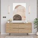 Sideboard für das Wohnzimmer mit 4 Türen aus Holz und Metall Odran