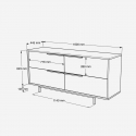 Sideboard für das Wohnzimmer mit 4 Türen aus Holz und Metall Odran