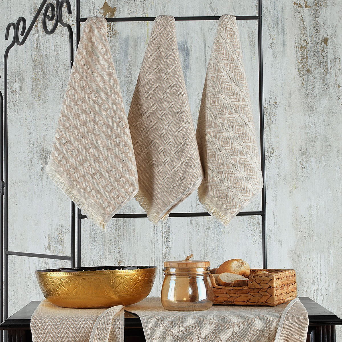 Lot de 5 serviettes visage en coton 100 % Maya
