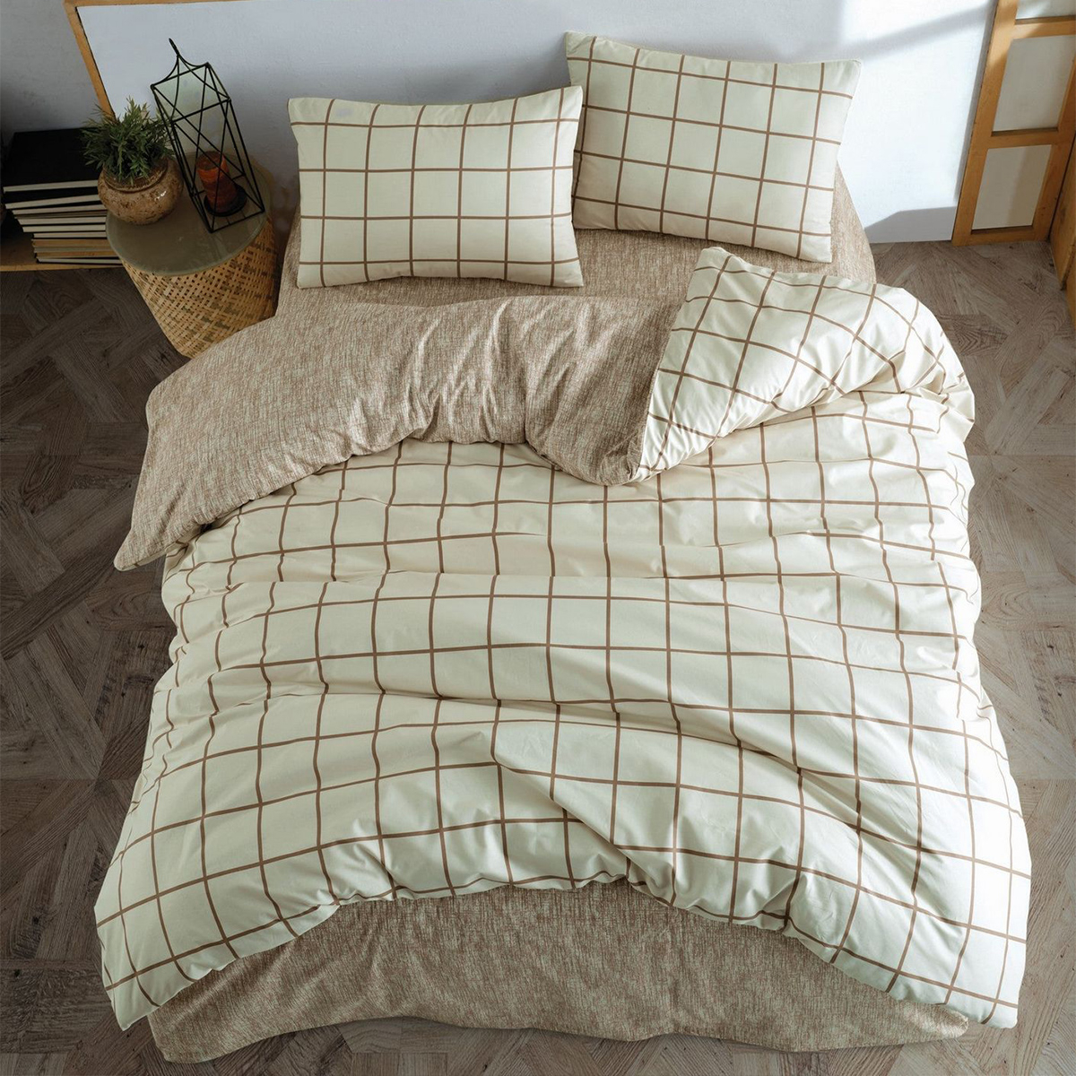 Bettwäsche-Set für Doppelbett aus Baumwolle 260x220 Kare