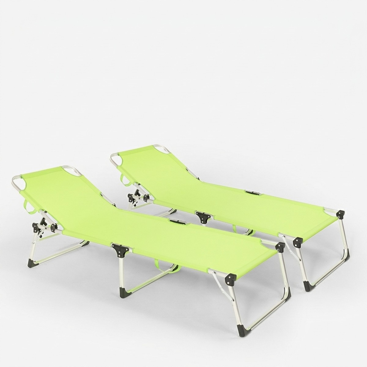 Set de 2 tumbonas plegables de aluminio para playa, jardín y mar Seychelles