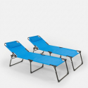 2er Set Liegestühle Strandliegen Sonnenliegen aus Aluminium für Strand und Garten Mauritius