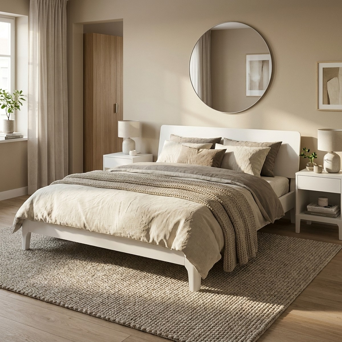 Letto matrimoniale design moderno in legno 160x190cm doghe testata Linz