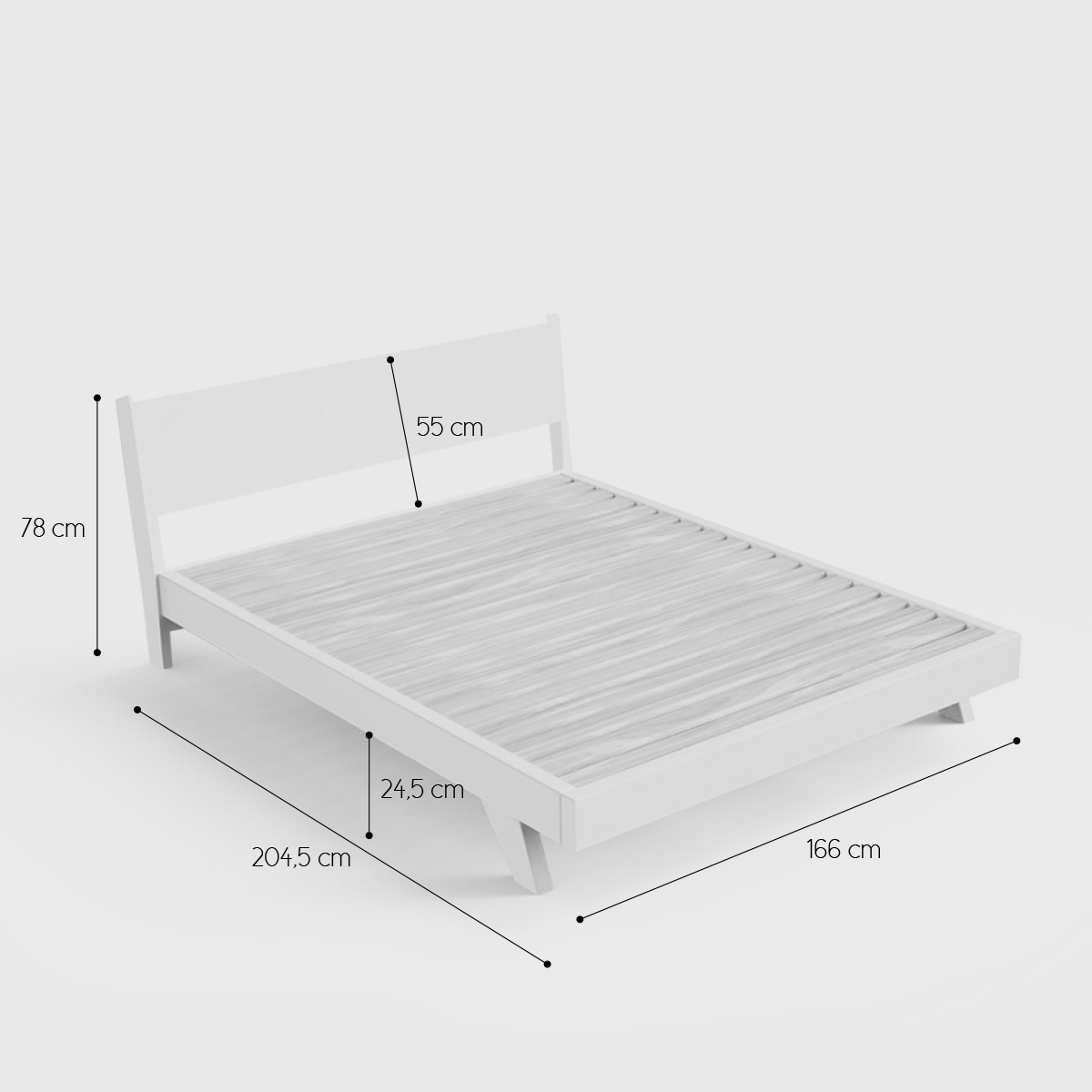 Doppelbett 160x190cm im modernen Design mit Lattenrost und Kissen Rust