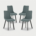 Set de 4 sillas tapizadas de diseño moderno en tela easy-clean Grace