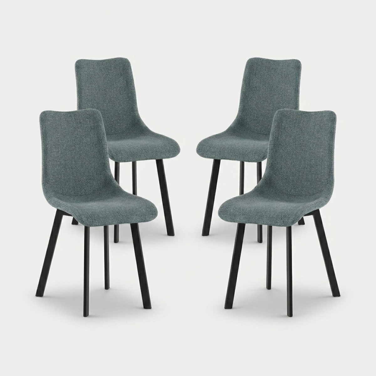 Set de 4 sillas tapizadas de diseño moderno en tela easy-clean Grace