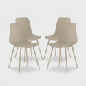 Lot de 4 chaises en polypropylène pour cuisine et salon Wave