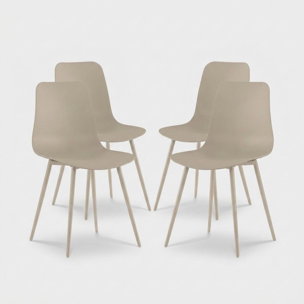 Lot de 4 chaises en polypropylène pour cuisine et salon Wave