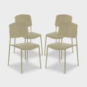 Lot de 4 chaises modernes empilables en polypropylène pour cuisine et salle à manger Vega