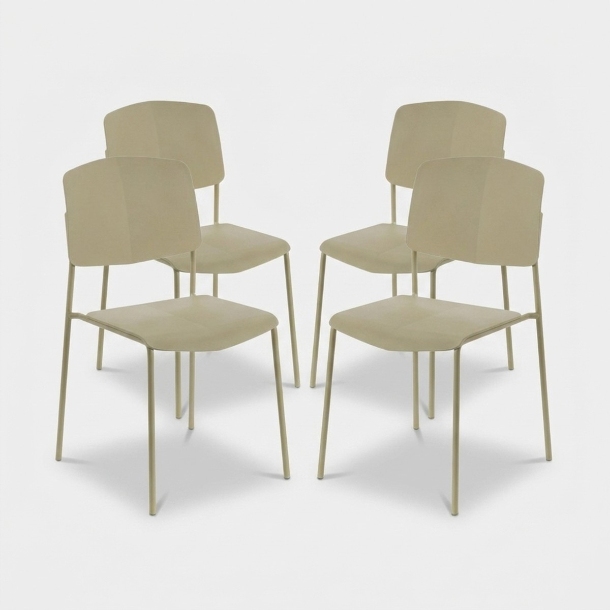 Lot de 4 chaises modernes empilables en polypropylène pour cuisine et salle à manger Vega