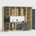 Cucina completa lineare moderna con lavello Molven 300x232