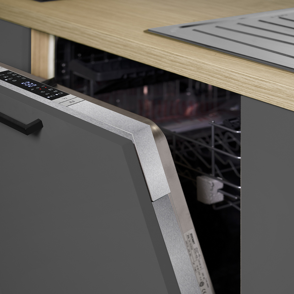 Cuisine complète linéaire moderne avec évier Molven 300x232
