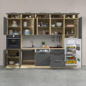 Cucina completa lineare moderna con lavello Molven 300x232