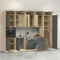 Cucina completa lineare moderna con lavello Molven 300x232