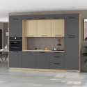 Cucina completa lineare moderna con lavello Molven 300x232