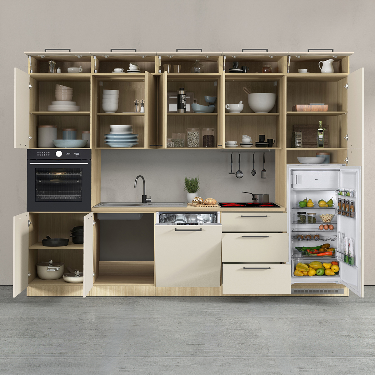 Moderne Küchenzeile komplett mit Spüle Molven 300x232