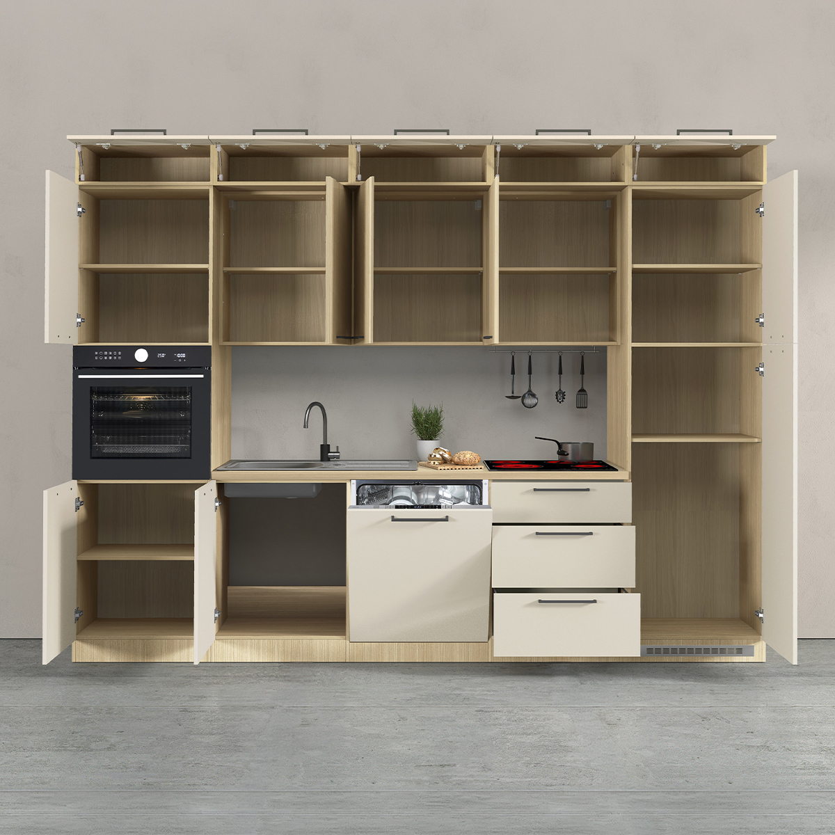 Moderne Küchenzeile komplett mit Spüle Molven 300x232