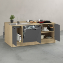 Komplette moderne Küche mit Halbinsel und Hochschränken Xirel