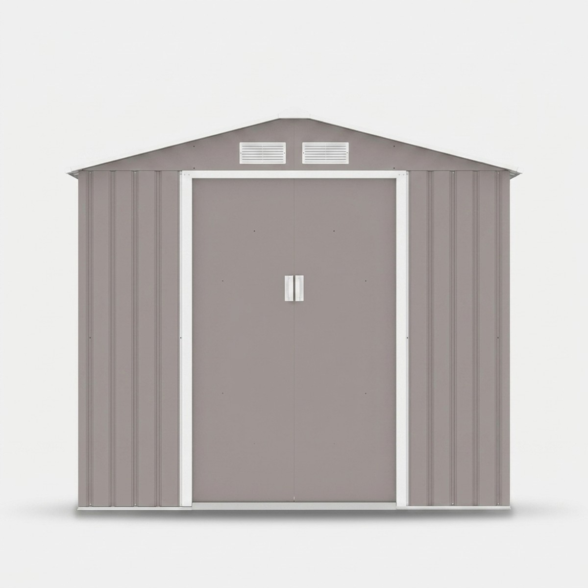 Caseta de jardín de metal gris con techo inclinado Orven