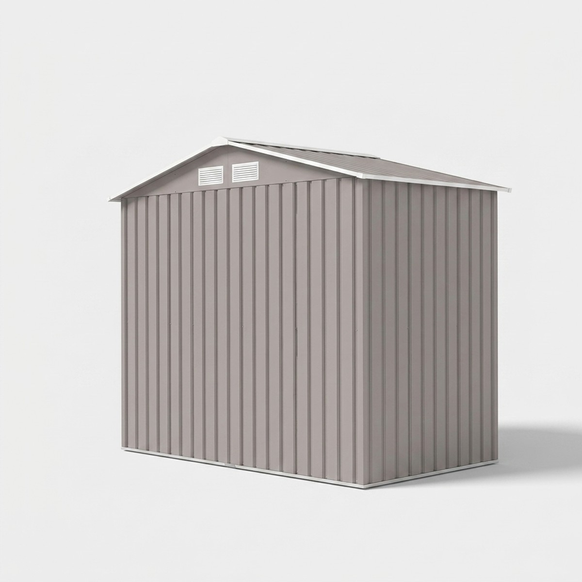 Caseta de jardín de metal gris con techo inclinado Orven