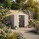 Graues Metall-Gartenhaus mit Satteldach Orven