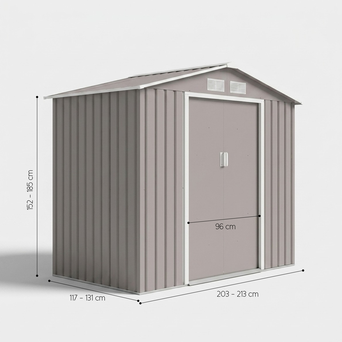Casetta da giardino in metallo tetto spiovente verde 213x127x185 Orven