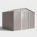 Caseta de jardín de acero galvanizado gris 277x195x193 Kelan
