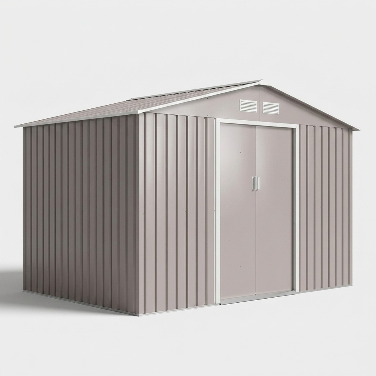 Caseta de jardín de acero galvanizado gris 277x195x193 Kelan