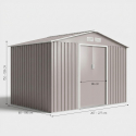 Caseta de jardín de acero galvanizado gris 277x195x193 Kelan