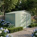 Casetta da giardino zincata verde con porta ampia 277x195x193 Kelan