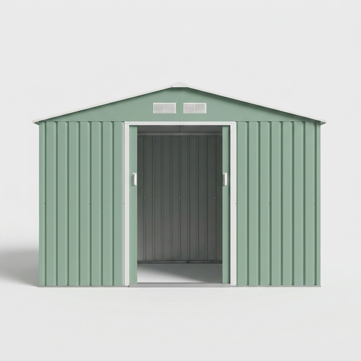 Grünes verzinktes Gartenhaus mit breiter Tür 277x195x193 Kelan