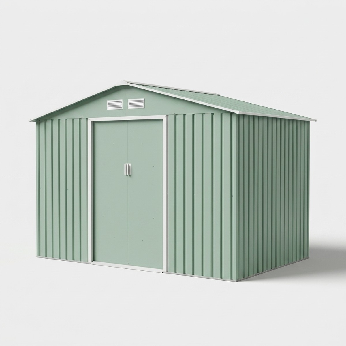 Casetta da giardino zincata verde con porta ampia 277x195x193 Kelan