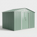Casetta da giardino zincata verde con porta ampia 277x195x193 Kelan