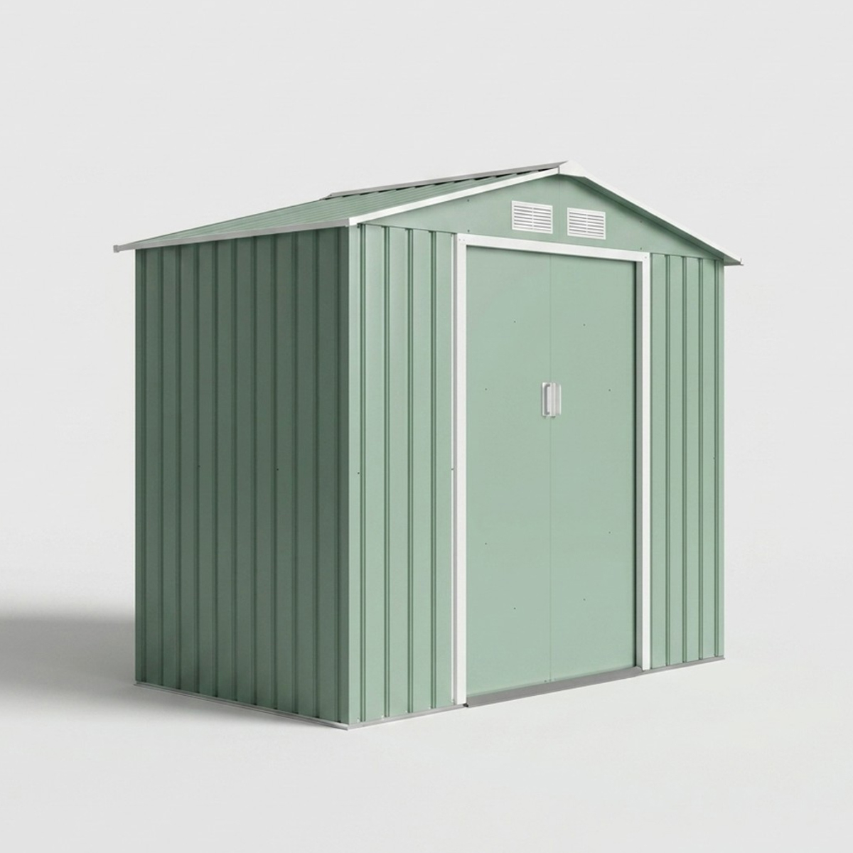 Casetta da giardino in metallo tetto spiovente verde 213x127x185 Orven