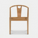 2er-Set Küchenstühle aus Holz mit geflochtener Rattan-Rückenlehne Japan
