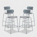 Set de 4 taburetes de cocina modernos de polipropileno y metal Peggy