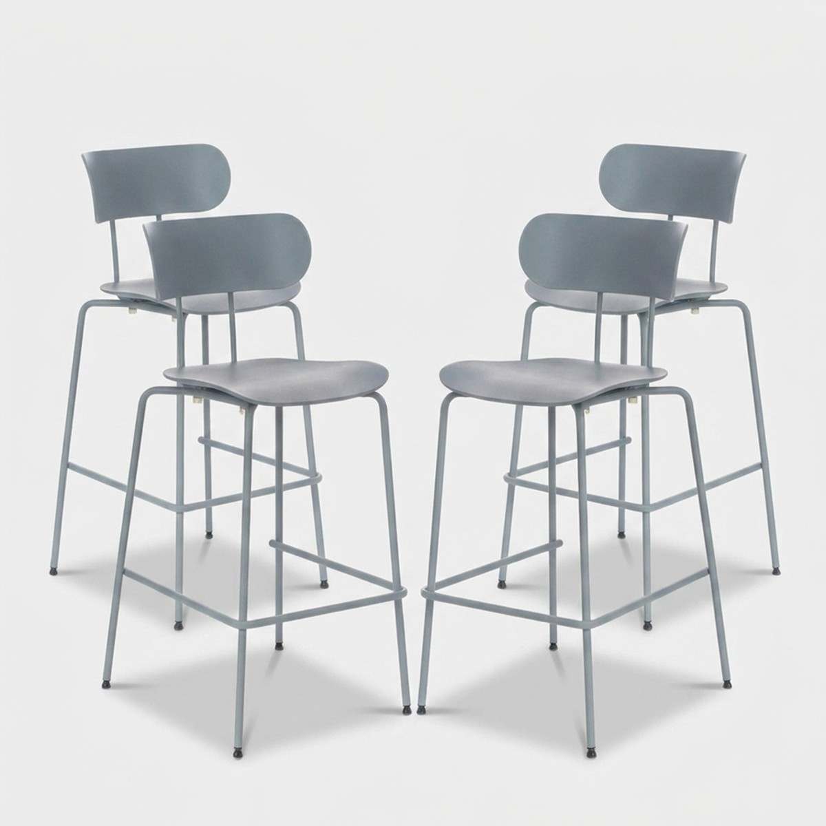 Set de 4 taburetes de cocina modernos de polipropileno y metal Peggy