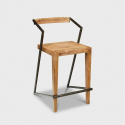 4er-Set Barhocker aus Holz und Eisen im Industrie-Stil 45x55x90 Boston