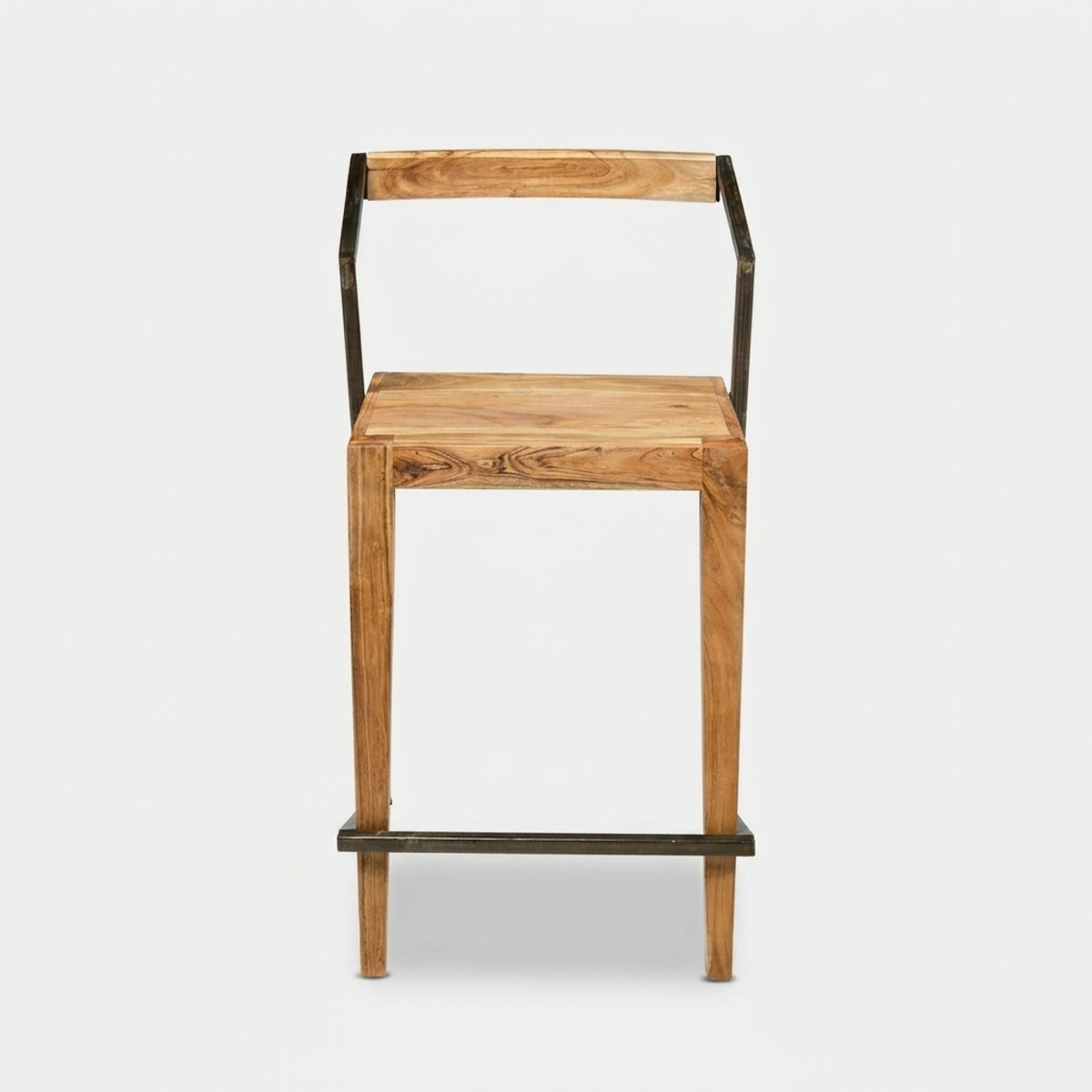 4er-Set Barhocker aus Holz und Eisen im Industrie-Stil 45x55x90 Boston