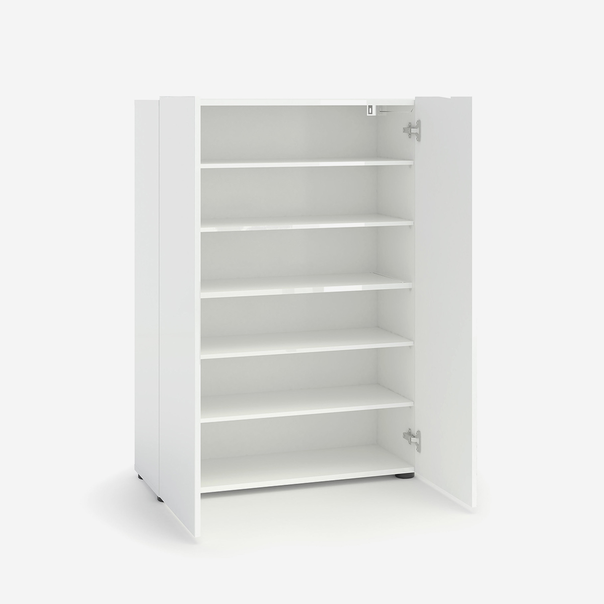 Meuble à chaussures gain de place 2 portes avec étagères Mister