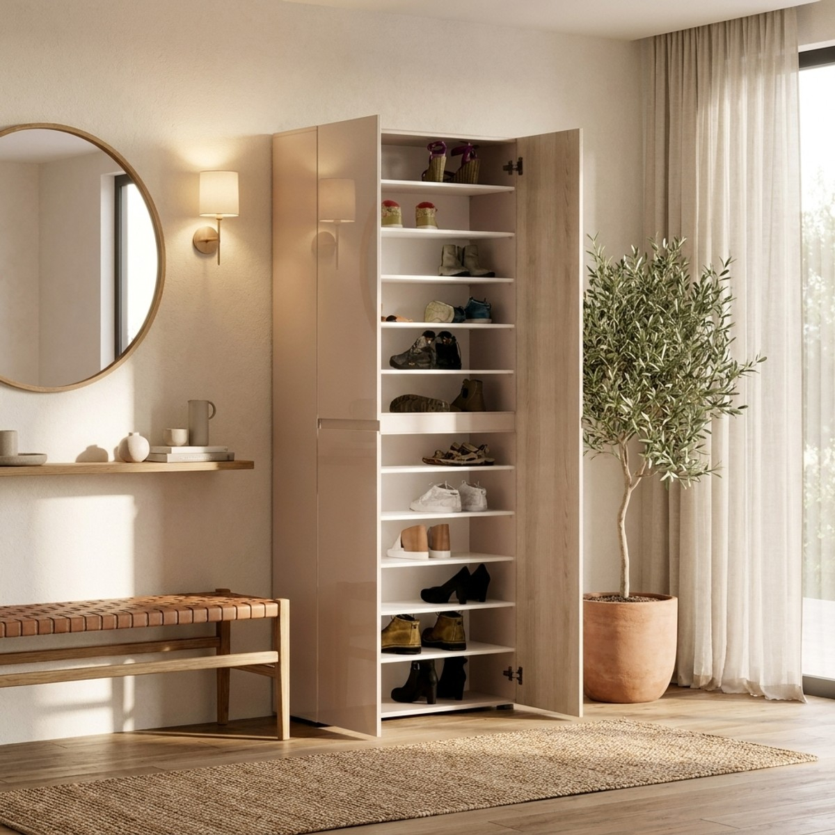 Zapatero ahorraespacio XL de 3 puertas con diseño moderno Lady