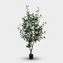 2 künstliche Eukalyptus-Pflanzen für den Innenbereich, 180 cm, im Topf, Eucalipto Bizzotto