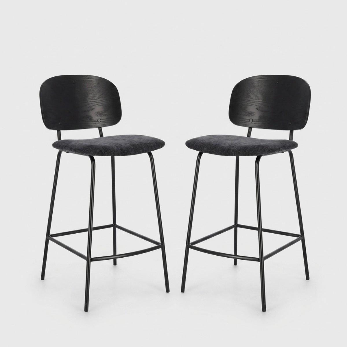 2 Vintage-Barhocker für Küche und Bar mit Rückenlehne Sienna Bizzotto