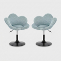 2 verstellbare moderne Sessel Fleur Schwarz YES