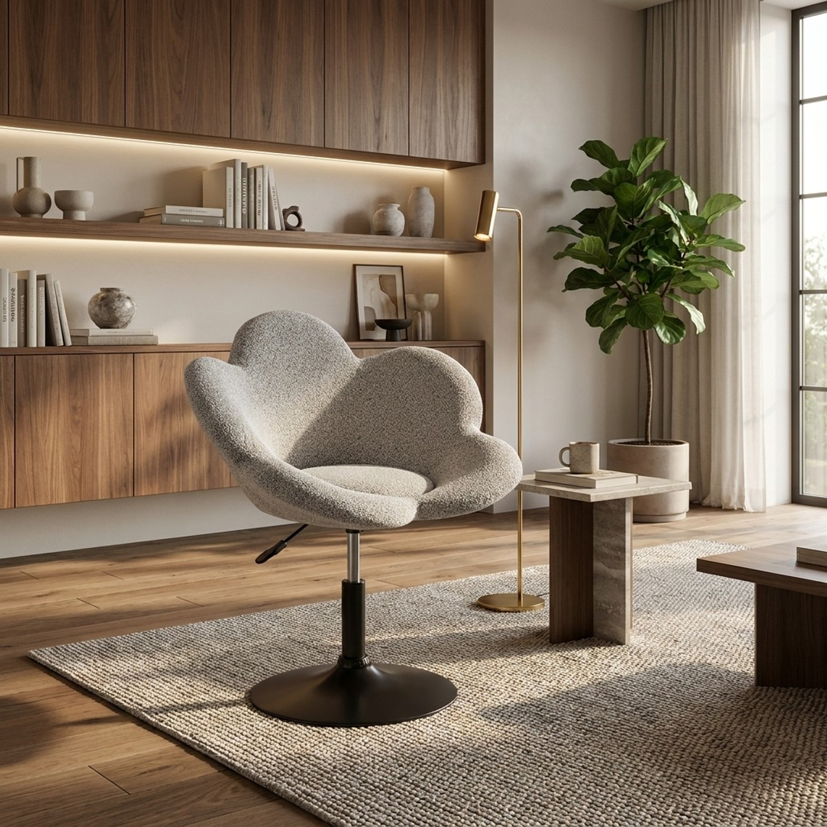 Lot de 2 fauteuils modernes réglables Fleur Noir YES