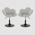 Lot de 2 fauteuils modernes réglables Fleur Noir YES