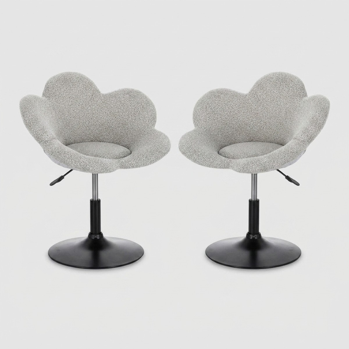 Lot de 2 fauteuils modernes réglables Fleur Noir YES
