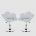 2 verstellbare moderne Sessel Fleur verchromt YES