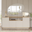Consolle credenza con specchio e ripiani Kivan