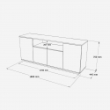 Consolle credenza con specchio e ripiani Kivan